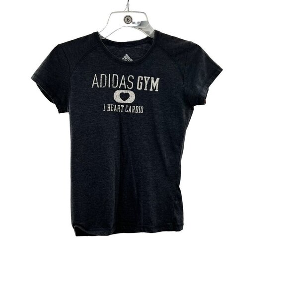 adidas Tops - Adidas Women's Short Sleeve T-Shirt Charcoal/White Size Small